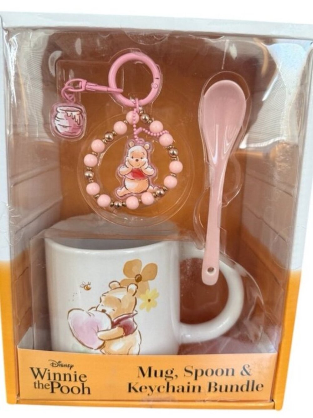 Disney Winnie the Pooh Mug, Spoon and Bag Charm or Keychain Set NEW